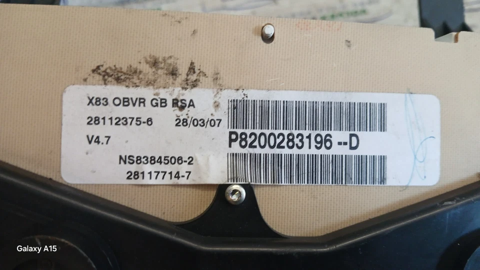 Velocímetro manual diesel 2007-2014 Renault tráfego 28112375 P8200283196 - Imagem 3 de 3