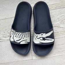 Lacoste Men's Croco-2.0 Slides Sandals Navy white