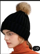 Winter Hats for Women - Beanies Women Winter Hat with Faux Fur Pom Warm Knit