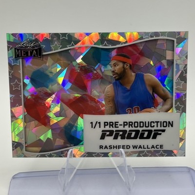Rasheed Wallace Leaf Metal Silver Cracked Ice Bball 1/1 Pre Production Proof