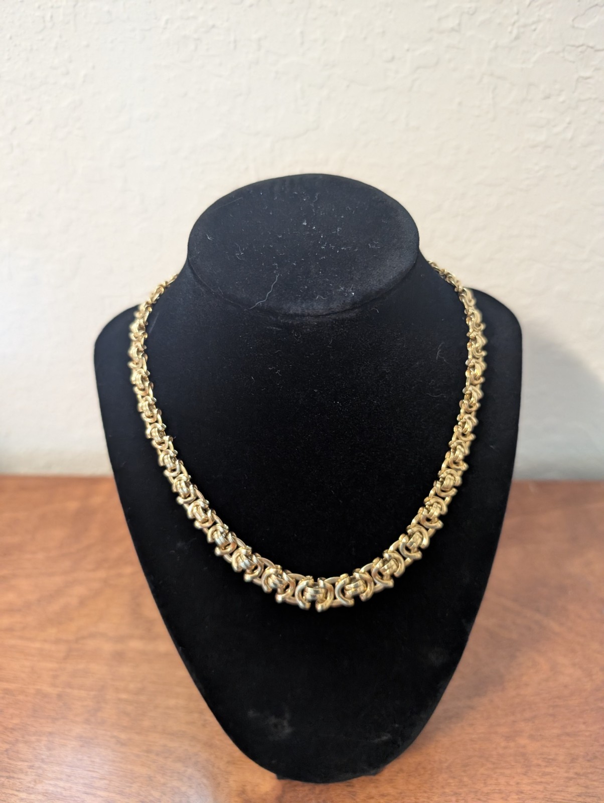 14k Gold Graduated Link Byzantine Necklace 24G | eBay