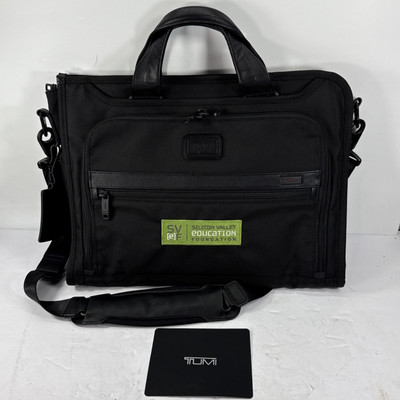 Tumi Alpha II Slim Deluxe Portfolio Black Laptop Shoulder