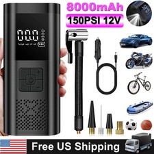 150 Psi Air Compressor Tire Inflator Fits Car Moto Bike Tires Air Pump Cordless