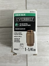 Everbilt 1-1/4 in. 200 PSI Brass Check Valve EBCV125 Open Box New