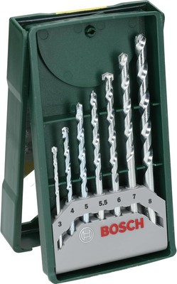 Bosch Zubehör 2607019581 Stein-Mini-X-Line-Bohrer-Set, 160 mm x 7 Stück 
