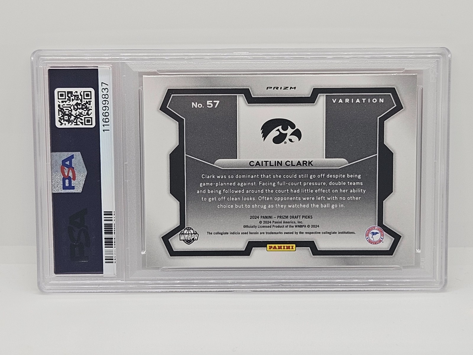 2024-25 Panini Prizm Draft Picks Caitlin Clark Orange Ice Variation PSA 9 #57 view 4