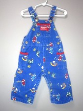 Vintage Rare OshKosh Corduroy Vestback Overalls 18M Mouse Detective
