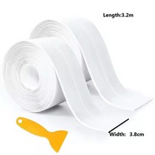 Waterproof White Caulk Tape Self-Adhesive Caulking Strip 2PCS