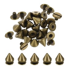20Set Spikes and Studs Kit 7.5 x 8mm Cone Spikes Punk Rock Rivets Bronze