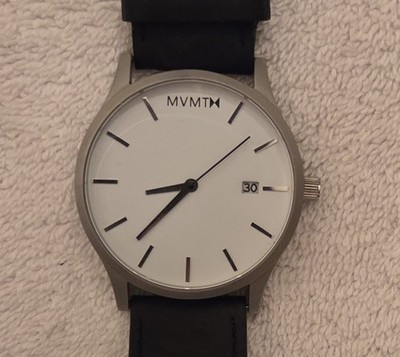 MVMT Classic Silver White Watch *new battery WORKS*