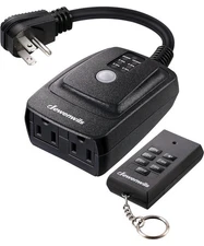 DEWENWILS Light Sensor Timer Waterproof, Plug in Timer Switch, 100 ft Range...45