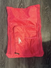 Speedo Pink Mesh Drawstring Backpack Swim Gym Bag with Zipper Pocket