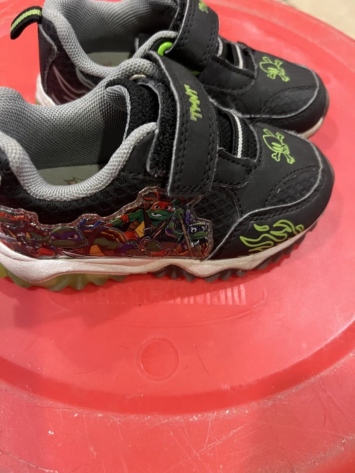 TMNT Teenage Mutant Ninja Turtles Niños Tenis Niños Pequeños Talla 9 Zapatos Iluminados Foto 4 de 4
