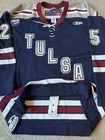 Game Worn Tulsa Oilers Mario Joly ECHL Enforcer Used Hockey Jersey 56 Blue