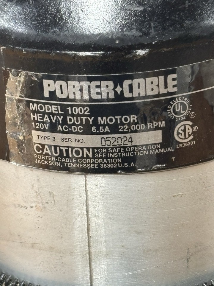 Porter Cable Router Model 1002 with Router Fixed Base Model 1001 U.S.A ...