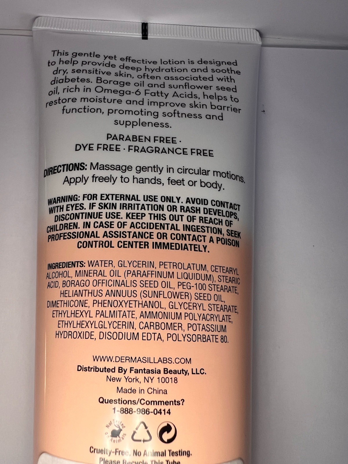 Dermasil Diabetic Skincare Lotion 6 oz - Borage & Sunflower Seed Oil (2 Pack)