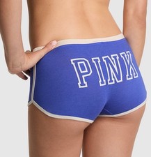 Victoria's Secret PINK - S Cotton Dorm Boyshort Panty - Blue and White Small