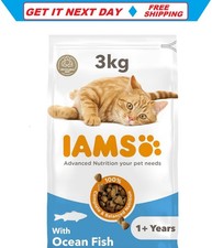 IAMS Complete Dry Cat Food for Adult 1+Cats with Ocean Fish 3 kg Packaging 5.63 per kilo