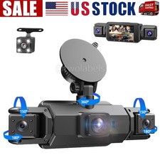 360 Degree View 4 Channel Dash Cam Front and Rear Inside Left Right, Dash Camera