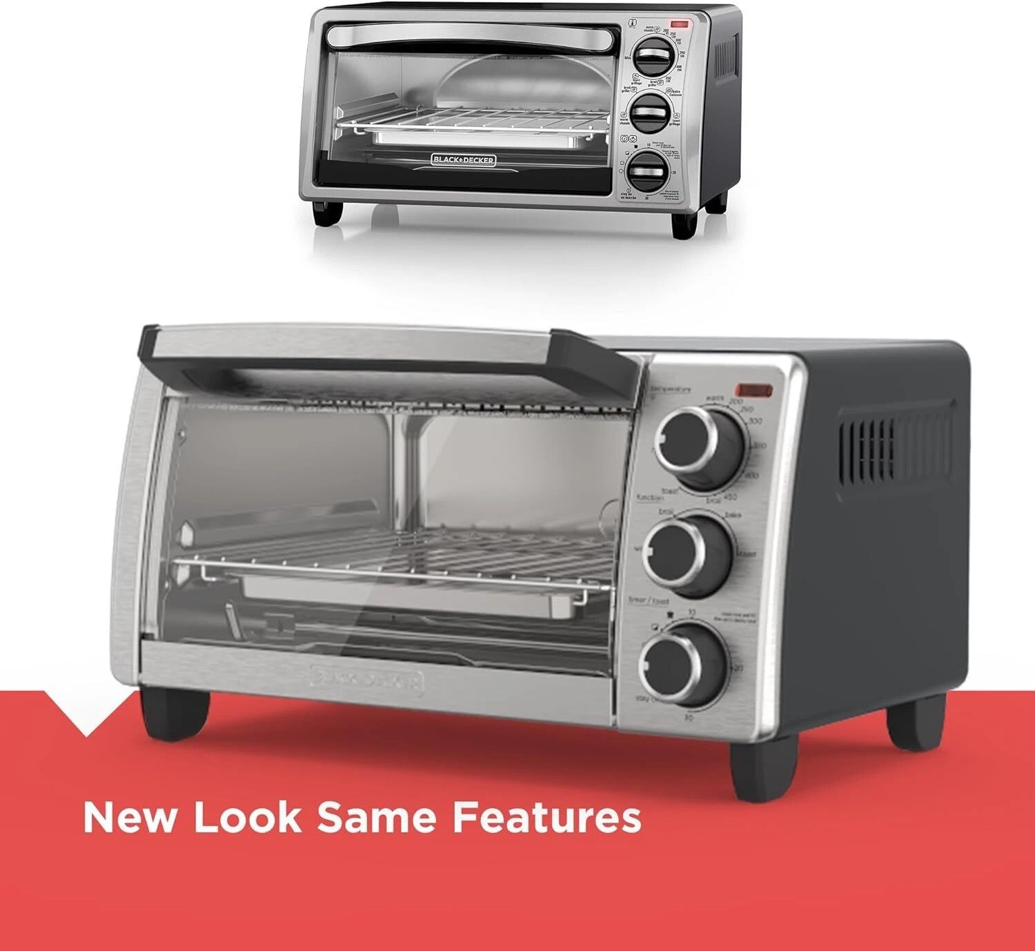 4-Slice Toaster Oven Even Toast 4 Cooking Functions Bake Broil Toast Keep Warm