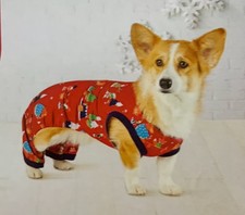 Christmas Pet Pajamas Size Medium Holiday Red Trees Gifts Bears Elves Wondershop