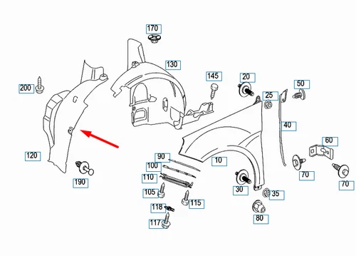 NEU MERCEDES-BENZ B-KLASSE W245 VORNE RECHTS ARCH LINER VORDERTEIL A1696982630 - Bild 6 von 9