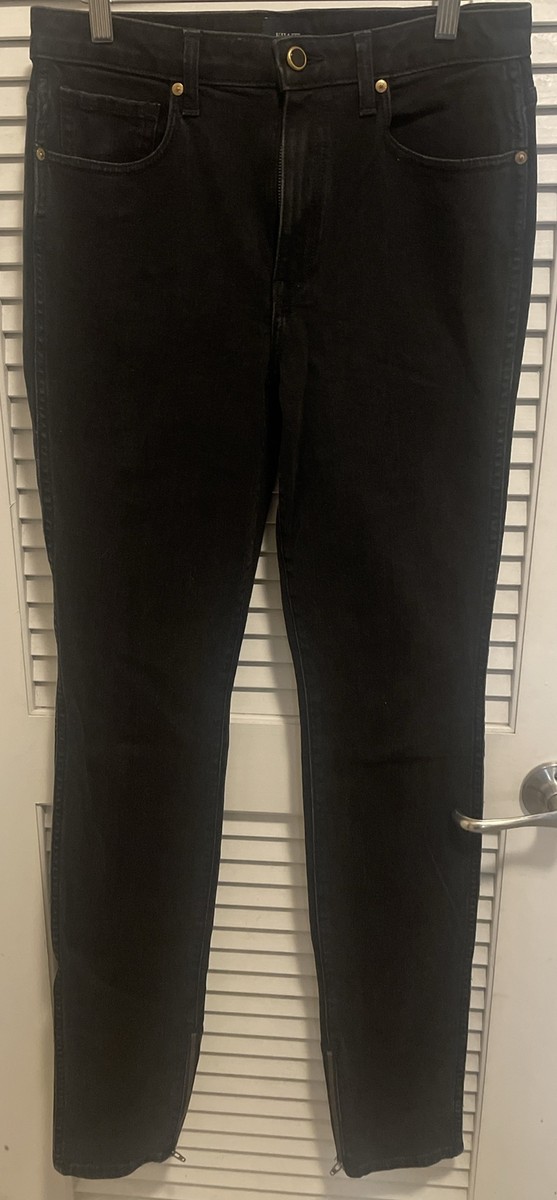 デニム・ジーパン KHAITE Woman Jeans Black 1162913012 012 Khaite Women's Black Straight Jeans w/leg Zipper Size 29 | eBay