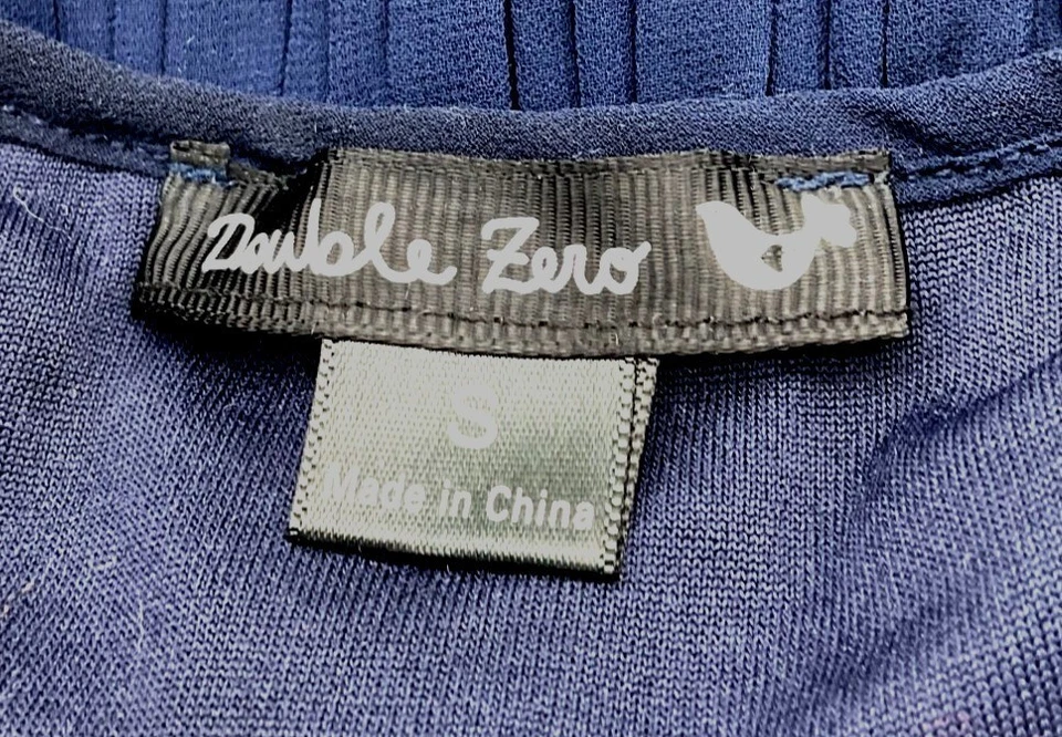 Double Zero Long Sleeve Tie Neck Lined Faux Wrap Pleated Colorblock Dress Small - Image 4 of 4