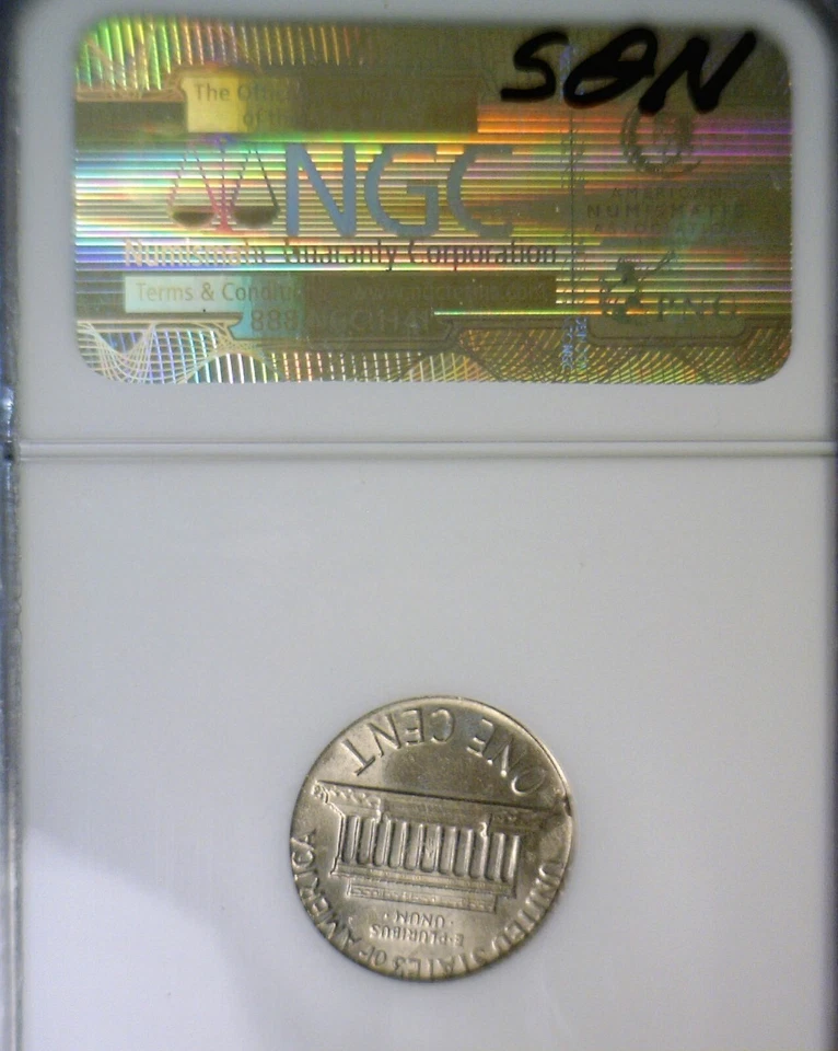 1978 ERROR NGC MS61 Off Metal Lincoln Cent on DIME Wrong PLANCHET BU ++ Coin  NR - Image 4 of 4