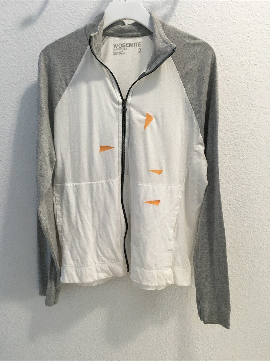 james perse Mens Yosemite Performance Zip Sweatshirt White