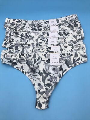 6 Auden Womens Thong Underwear Multi-Colored Grey M (8-10) T3552