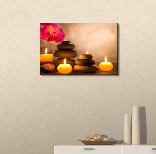 Spa Still Life with Aromatic Candles and Zen Stones - Canvas Wall Art- 24" x 36" - Picture 2 of 3