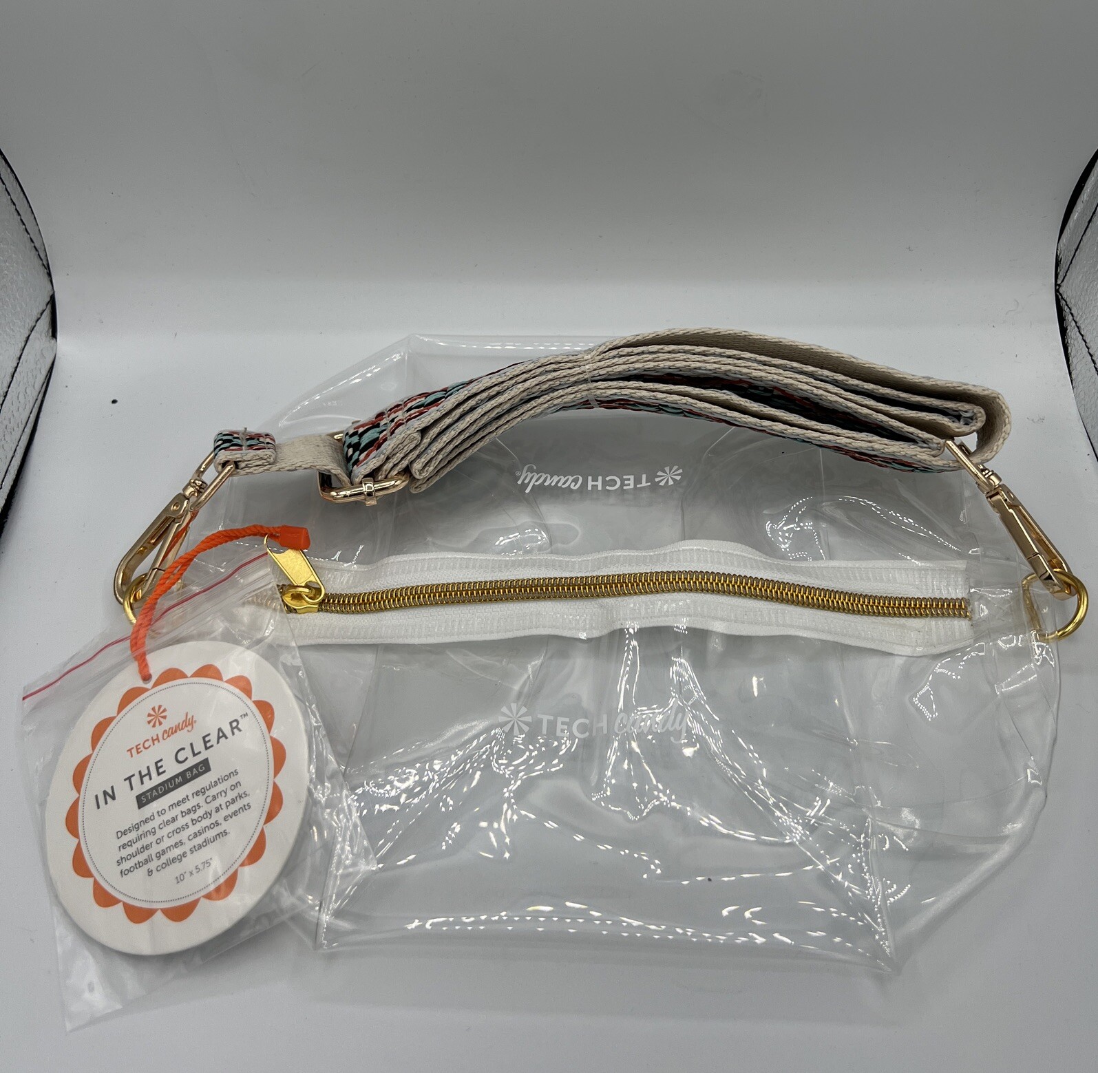 Clear Crossbody Shoulder Stadium Bag Multicolor Strap NWT