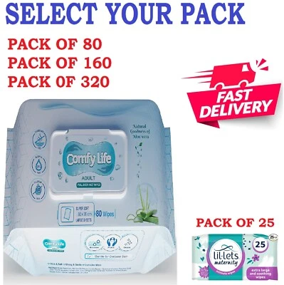 Comfy Life Premium Full Body Cleansing Wet Wipes for Adults maternity Wipes UK