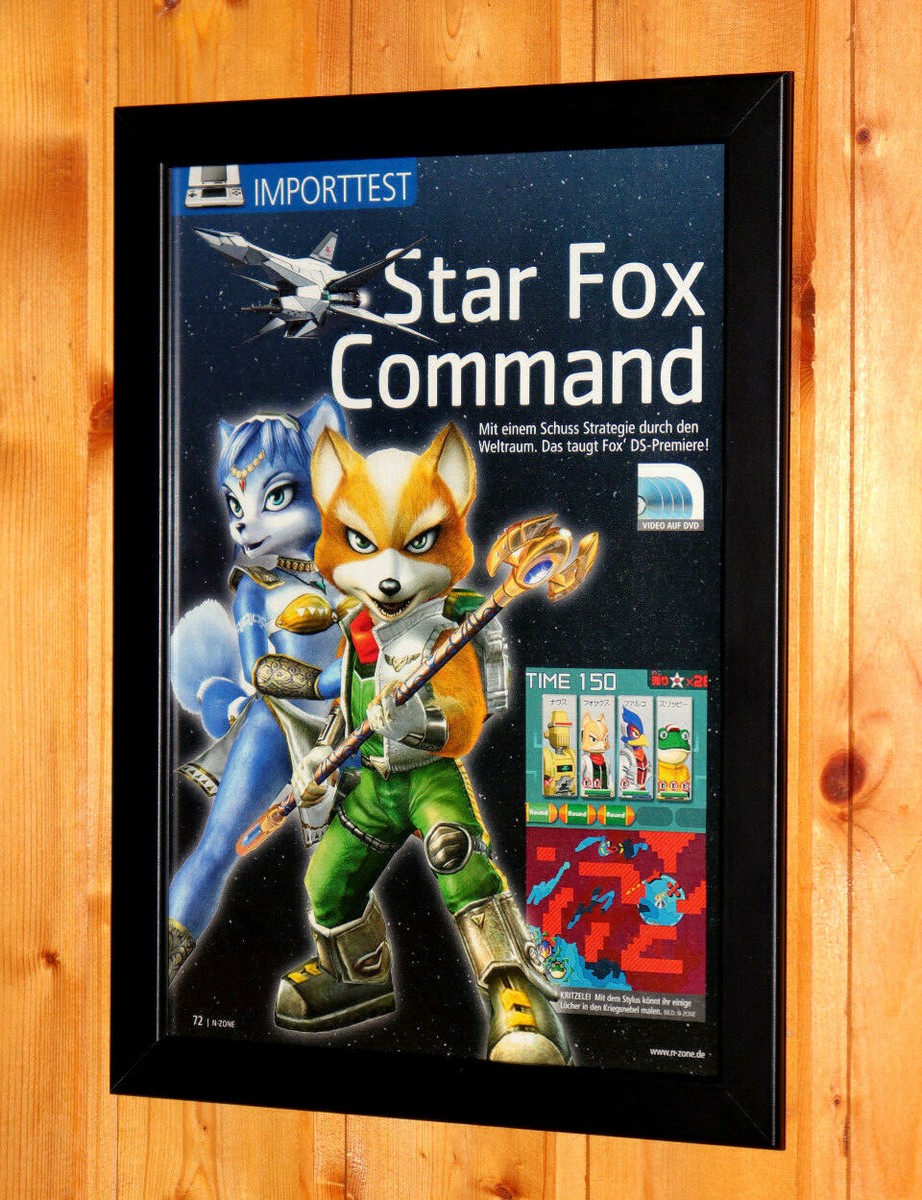 Star Fox Command Rare Small Poster Old Ad Page Framed Nintendo DS