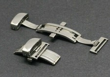 22mm POLISHED BUTTERFLY DEPLOYMENT WATCH CLASP BUCKLE
