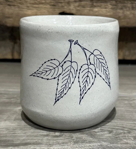 Vintage Red Wing Stoneware Pottery Wax Oil Warmer Burner Leaf Leaves Nice!