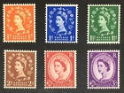 GB QEII 1957 First Graphite Wildings Full set of 6 SG561-566 Ed Crown Wmk L/M/M