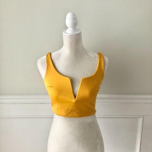 Vestidos Cotton Blend Bra Crop Top M Yellow