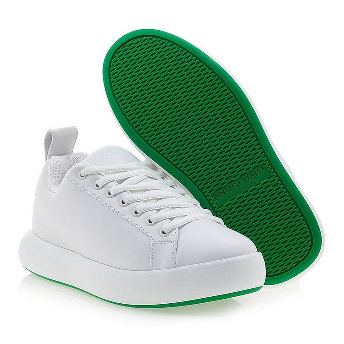 BOTTEGA VENETA Pillow white & green padded low top leather BOTTEGA VENETA Pillow white & green padded low top leather