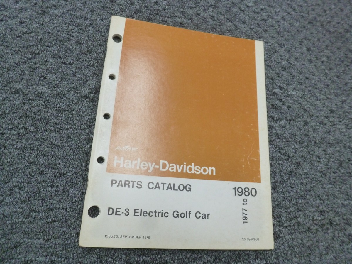 1977-1980 Harley Davidson DE3 Electric Golf Car Parts Catalog
