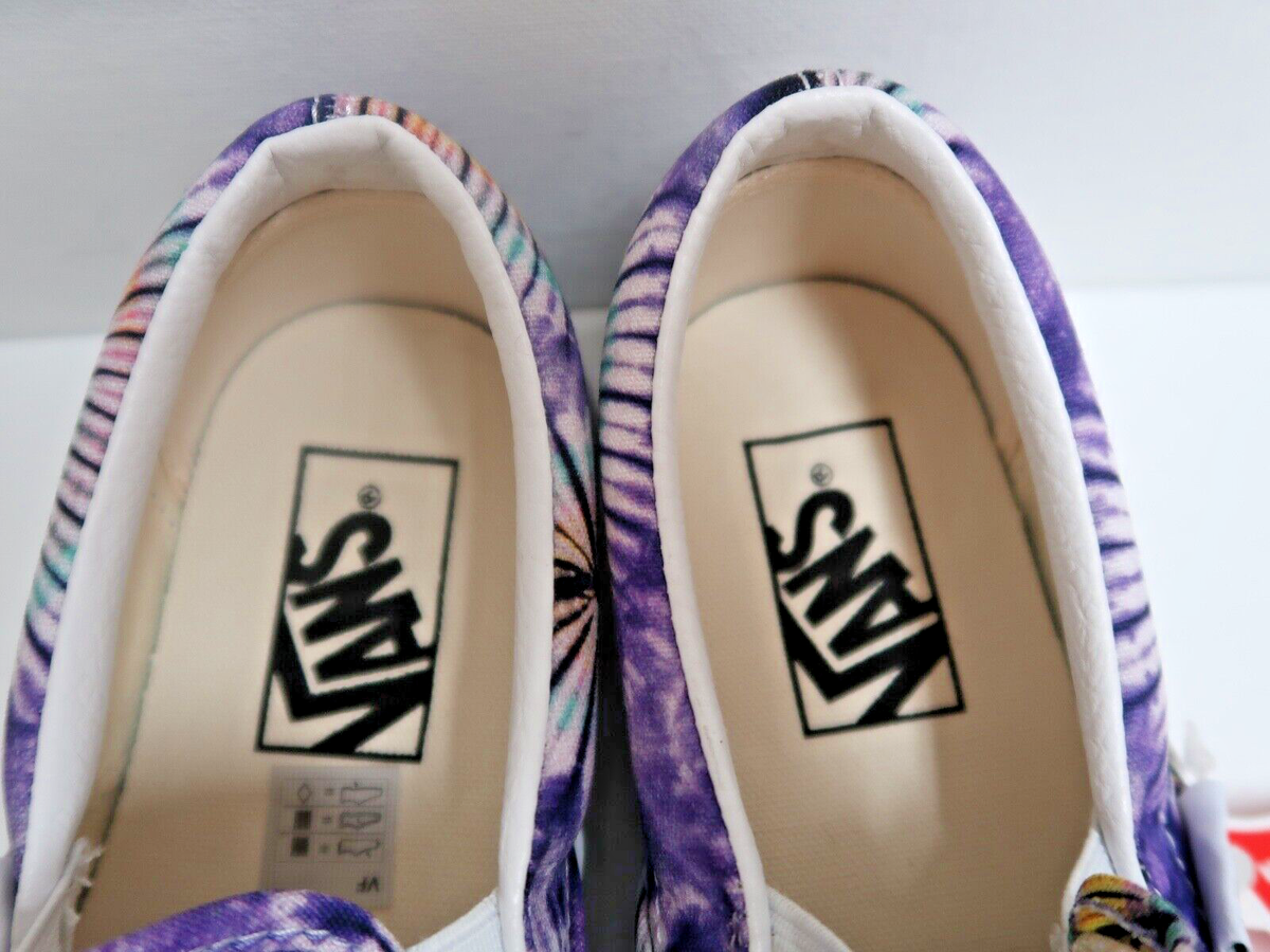 Vans Purple Multicolor Tie Dye Classic Slip-on Canvas Shoes 