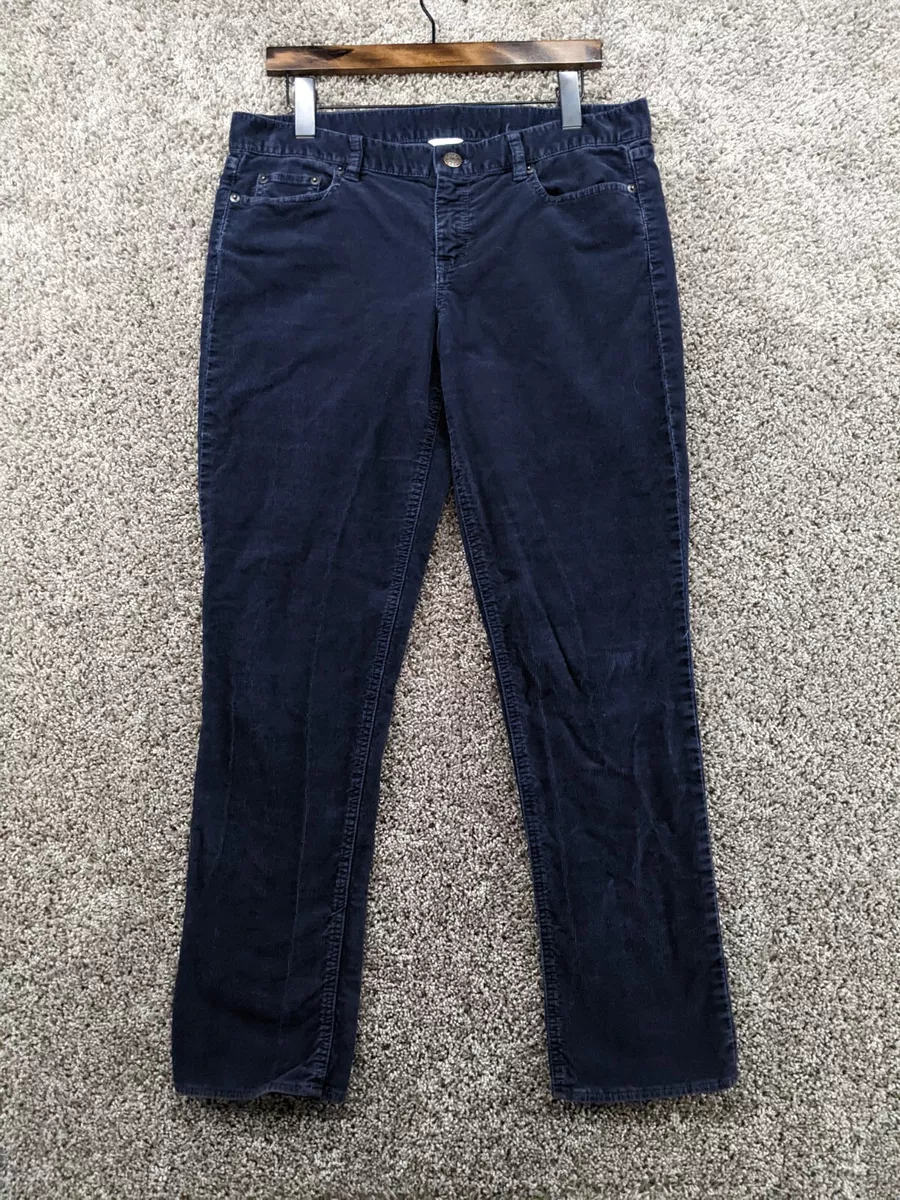 J Crew Corduroy Pants Womens 31 S Blue City Fit Straight Leg Stretch Cotton