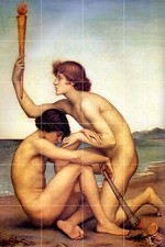 Greek Mythology Accent Nude Mural Ceramic Bath Backsplash Tile 827