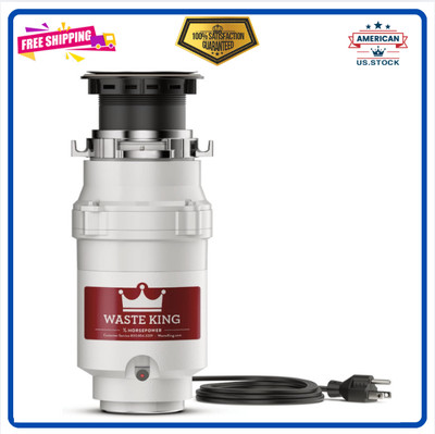 Waste King 1/3 HP Garbage Disposal with Power Cord   Compact Food Waste Disposer