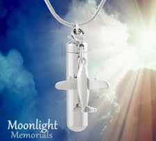Nuevo Dije de Avión Urna Cremación Colgante Cenizas Soporte Collar Conmemorativo