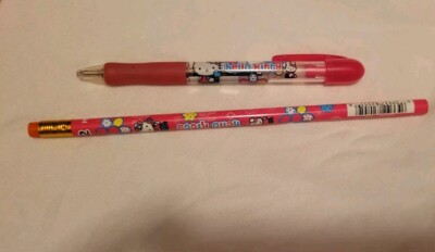 Rare Sanrio Hello Kitty Pretty Pink Bundle Pen and Pencil Hippie Flower Power