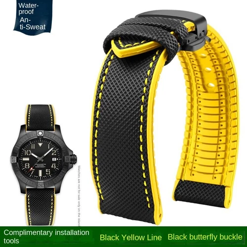 Waterproof Watch Strap Nylon Rubber Colorful Wrist Band Pin Buckle Men 19-24mm - Picture 34 of 46