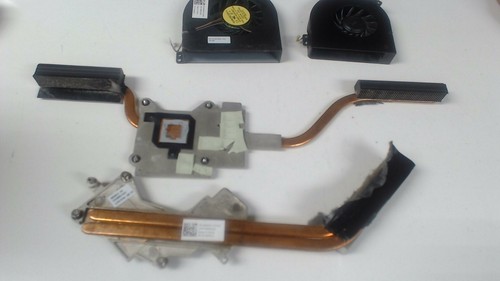 Dell Precision M4600 cpu & gpu heatsink 0P854T DKXJ2 0DKXJ2 w/ Fans OEM - Picture 1 of 2