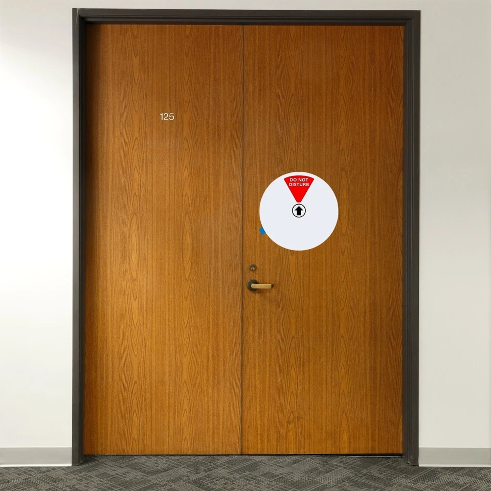 Letrero de puerta de oficina 6 opciones no molestar/entrar/salir de oficina/en una reunión... Foto 2 de 4